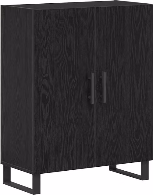 Credenza | Madia | Buffet da pranzo | Armadio da pranzo Rovere Nero 69,5 x 34 x 90 cm Legno multistrato