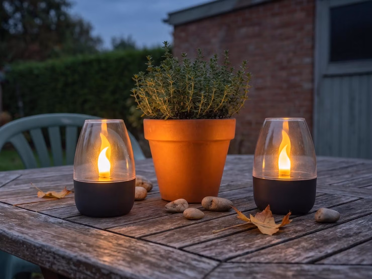 Set di 2 lanterne decorative solari a LED, ideali per l'illuminazione del giardino, della terrazza o del balcone, altezza 9 cm