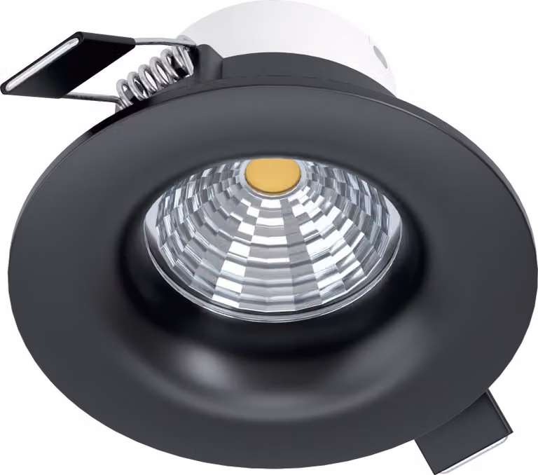 Faretto Ad Incasso Moderno Saliceto Alluminio Nero Led Integrato 6W 4000K