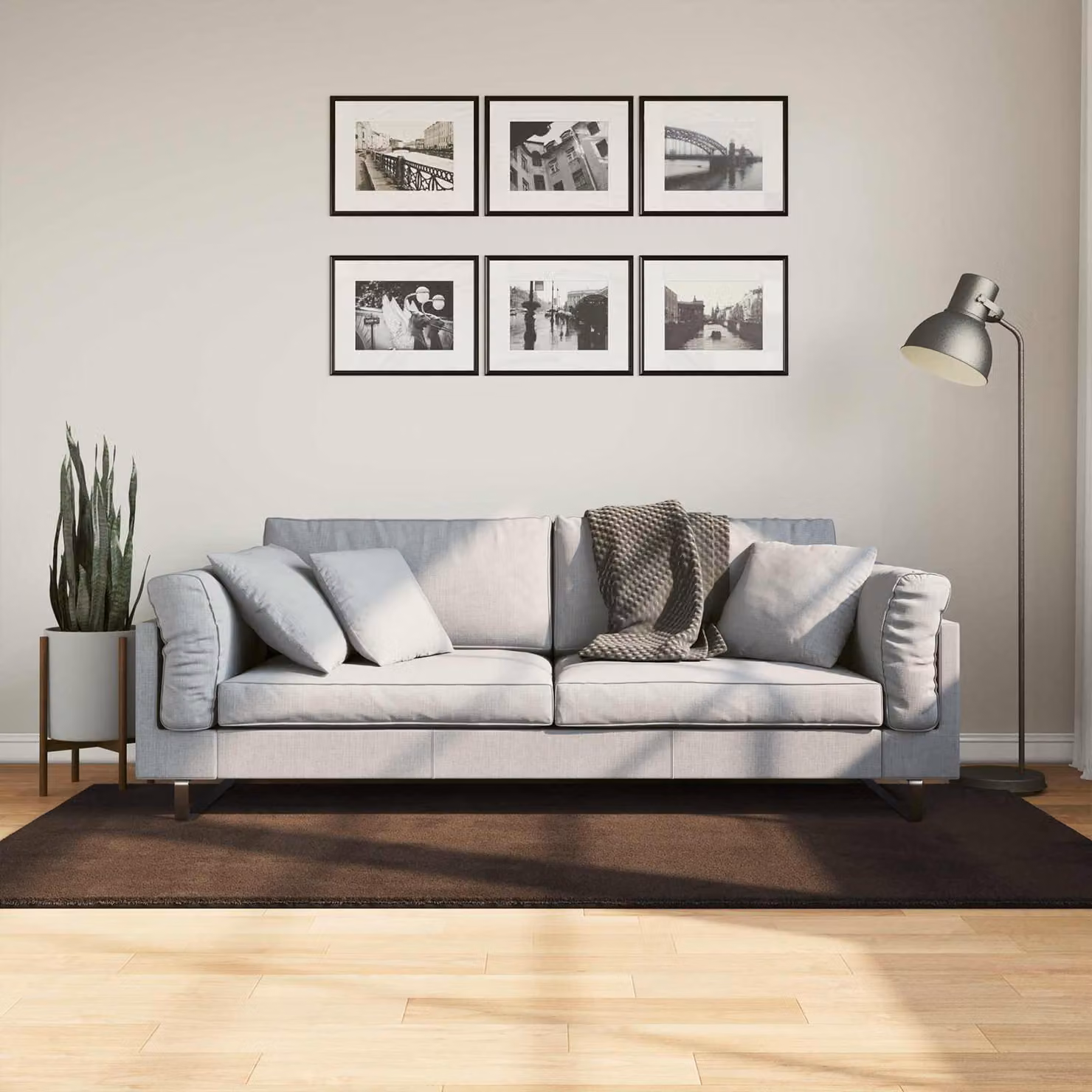 Tappeto a pelo medio vidaXL HUARTE Marrone, lavabile e antiscivolo, ideale per soggiorno e camera da letto
