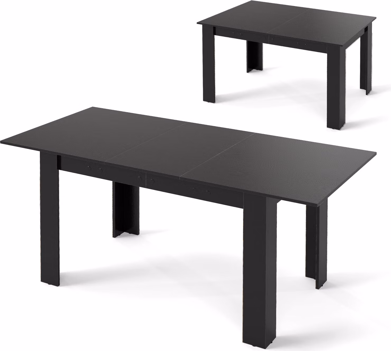 COSTWAY Tavolo da pranzo allungabile 120/158 x 70 cm, tavolo da cucina Tavolo da pranzo per 4-6 persone fino a 110 kg, tavolo rettangolare Vintage Nero