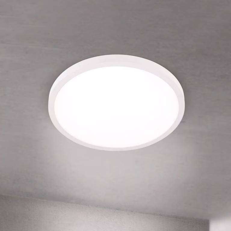 ORION Plafoniera a LED Disc, dimmerabile, Bianco / Opale, Soggiorno / Sala da pranzo, Alluminio, Moderno, Plafoniera LED