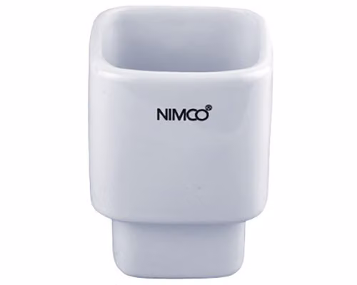 Contenitore di ricambio per scopino WC Nimco KIBO in Vetroceramica basso