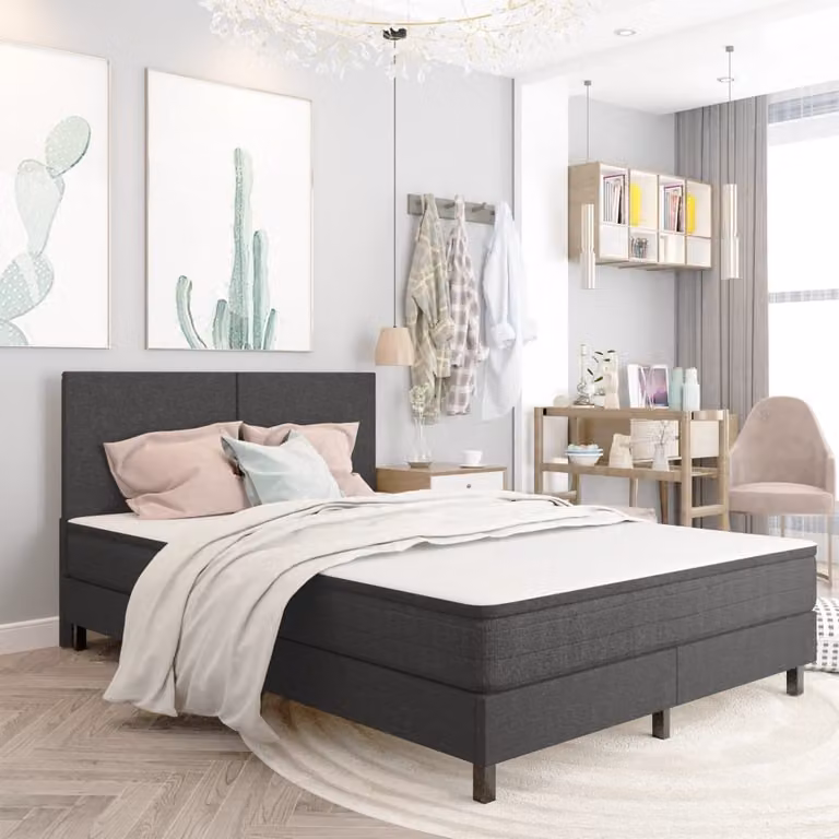 Maison Exclusive - Struttura letto boxspring in tessuto grigio 180x200 cm