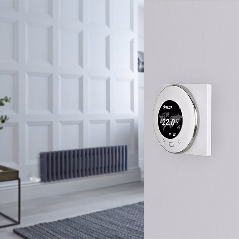 Radiatore Elettrico Tradizionale Regent a 3 Colonne Orizzontale Antracite con Termostato Wi-Fi L: 101 cm, H: 30 cm