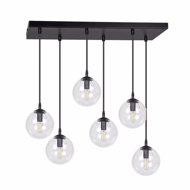 Lampadario Emibig 6xE14 40W COSMO 6 BL/TRASPARENTE 711/6