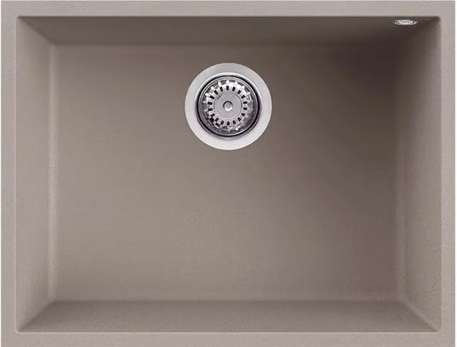 Lavello Elleci Incasso 1 vasca 58x44 Quadra 110 Sottotop Granitek Grigio Tortora LGQ11043BSO