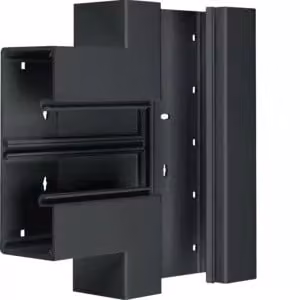 Raccordo a T realizzato con profilo base in plastica BR 65x170 mm, parte superiore 80 mm, nero grafite