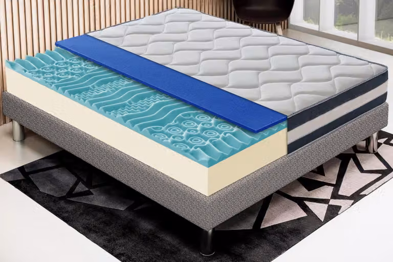 Materasso 140x200 cm, Alto 25 cm, in Memory Foam, 9 zone differenziate, 6 cm Memory, Rigidità H2, 100% Italy