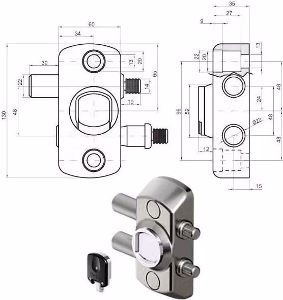 Chiusura Serrande Magnetica Disec Mg710 in Acciaio Inossidabile Argento