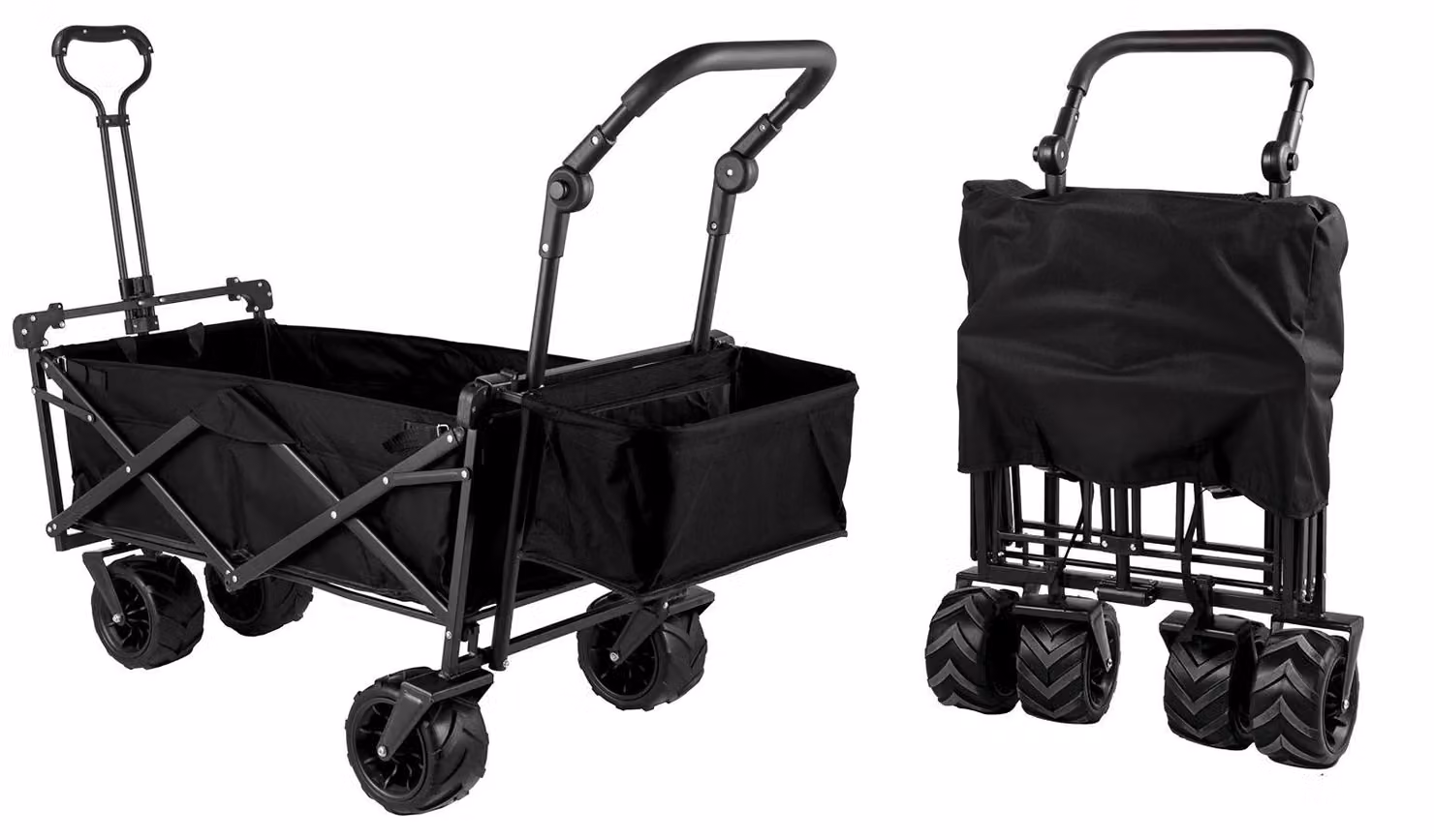 Carrello pieghevole per il trasporto di carichi pesanti - Capacità di carico: 100 kg - Colore: nero