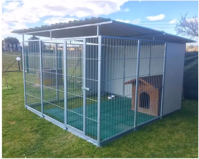Box per cani da esterno coperto SIDERBOX in metallo zincato L: 300 cm, P: 300 cm, H: 180 cm