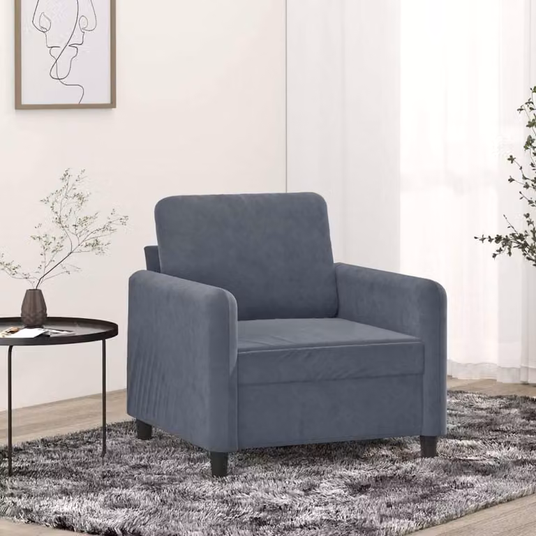Maison Exclusive - Poltrona grigio scuro 60 cm velluto