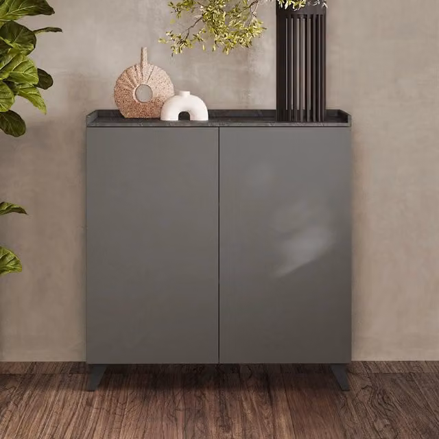 Madia alta 2 ante Polan 121x42x126h colore ardesia piombo