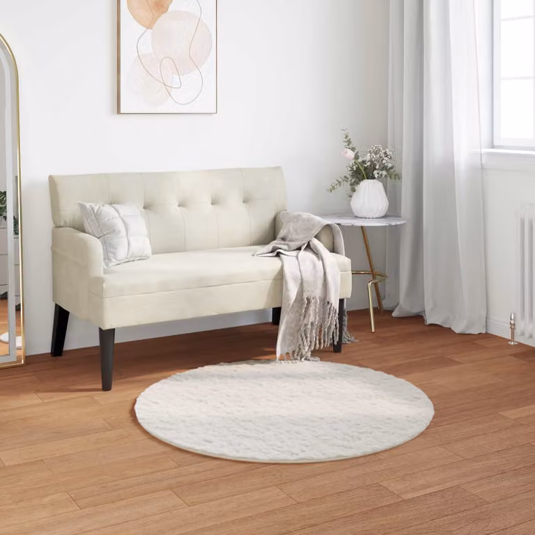 Tappeto antiscivolo e lavabile vidaXL in ecopelliccia sintetica color crema e beige per soggiorno o camera da letto