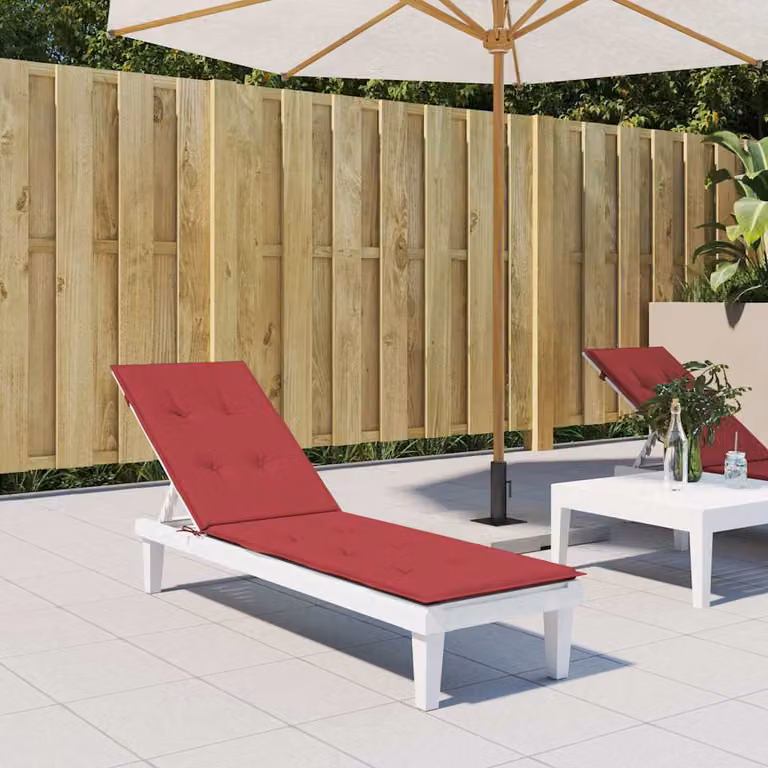 vidaXL Cuscino per Sdraio Rosso, Impermeabile e Traspirante, L/P/H: 180 x 50 x 4 cm