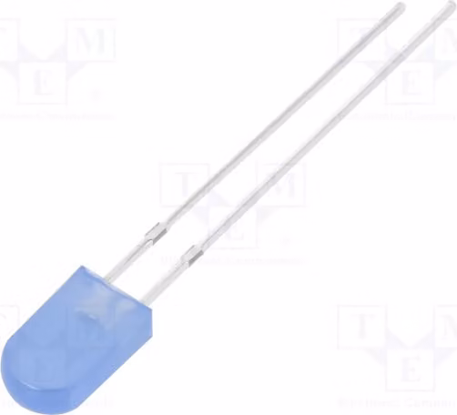 5 LED blu, 150÷220 mcd, angolo di emissione di 100°, dimensioni 2,43x5x8,6 mm, corrente di funzionamento 20 mA, modello OSB5YU7WA4B, diodi LED