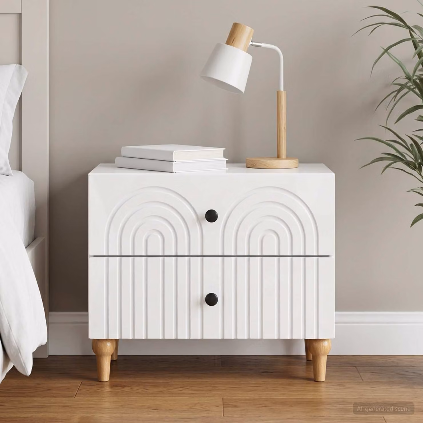 vidaXL Armadio da Notte con Cassetto Bianco Lucido L: 62 cm, P: 34,5 cm, H: 48 cm