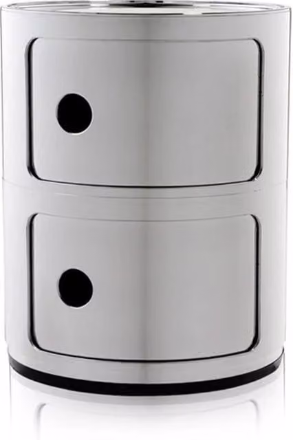 Kartell Componibili Metal 2 Elementi Argento Lucido L/P/H: 40 x 32 x 32 cm