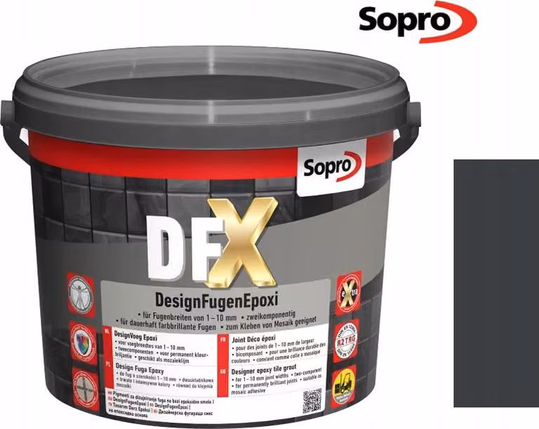 Sopro DFX Malta epossidica per fughe, nera, 3 kg