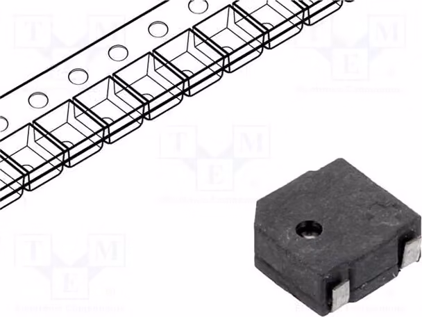1 x Sensore acustico: trasmettitore di segnali elettromagnetici SMD, 4000 Hz, 12 Ω, modello LD-BZEL-T28-0502, marca Ele