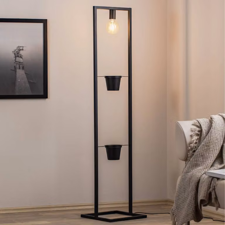 Lampada da terra Hyazinth Luminex, Nero, Soggiorno / Sala da pranzo, Metallo, Lampada da terra