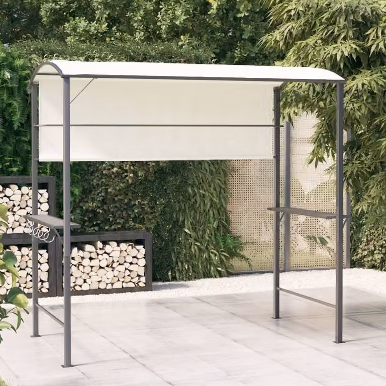 The Living Store Pavillon mit Dach 220x110x200 cm Creme