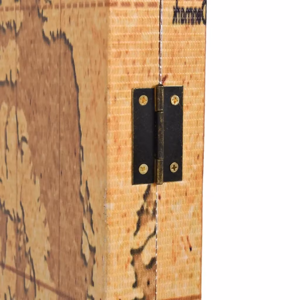 Paravento Pieghevole vidaXL con Stampa Mappa del Mondo, Colore Giallo, L 160 cm x H 170 cm – 2