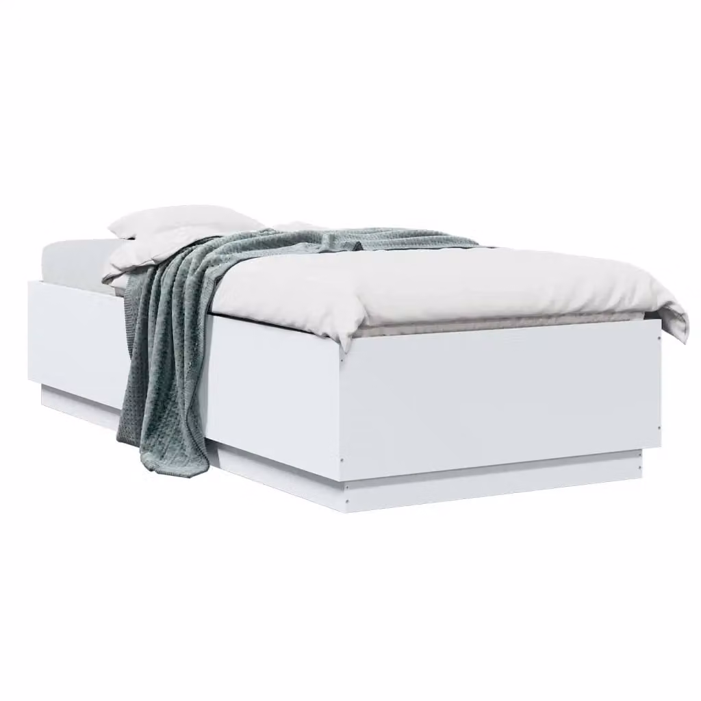 Struttura letto moderno vidaXL in legno ingegnerizzato bianco L/P/H: 200 x 80 x 83 cm – 2