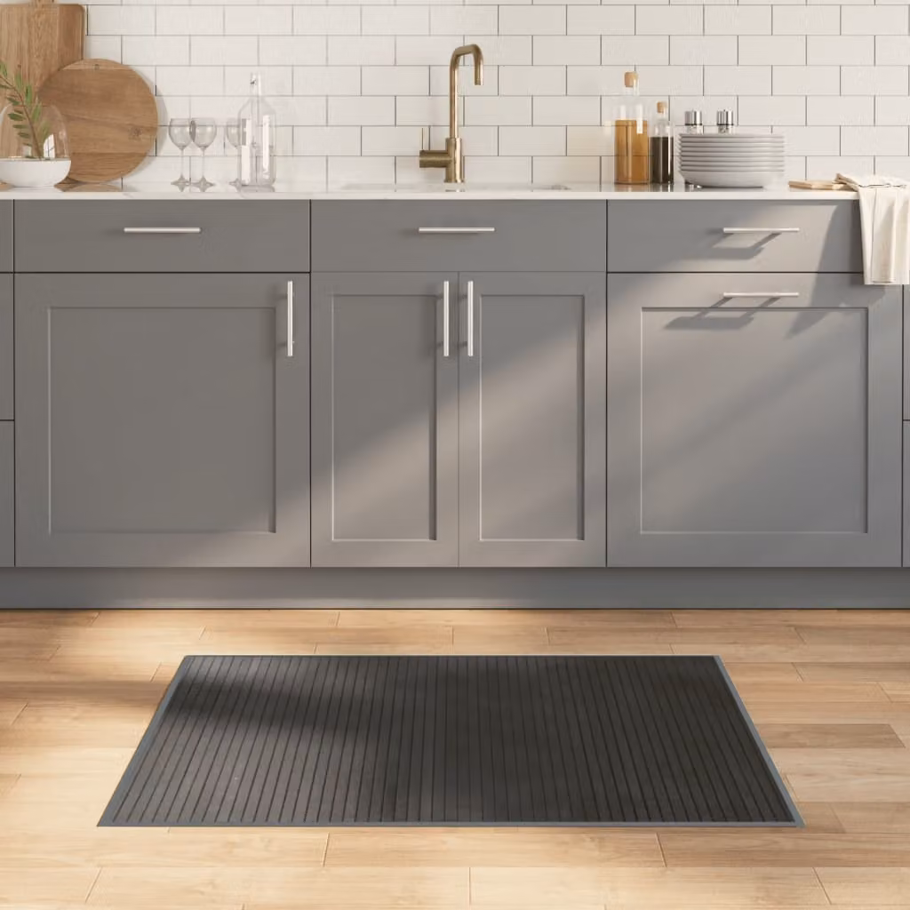 vidaXL Tappeto Rettangolare Grigio in Bambù e Polipropilene Antiscivolo L: 100 cm, P: 70 cm