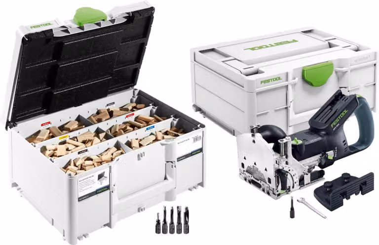 Festool DFC 500 E-Basic Fresatrice per tasselli a batteria DOMINO 18 V 4 - 10 mm + assortimento tasselli + Systainer - senza batteria, senza caricabatteria