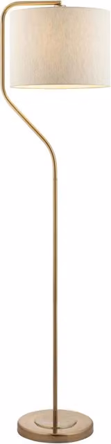 Lampada da terra ottone con paralume lino E27 Endon