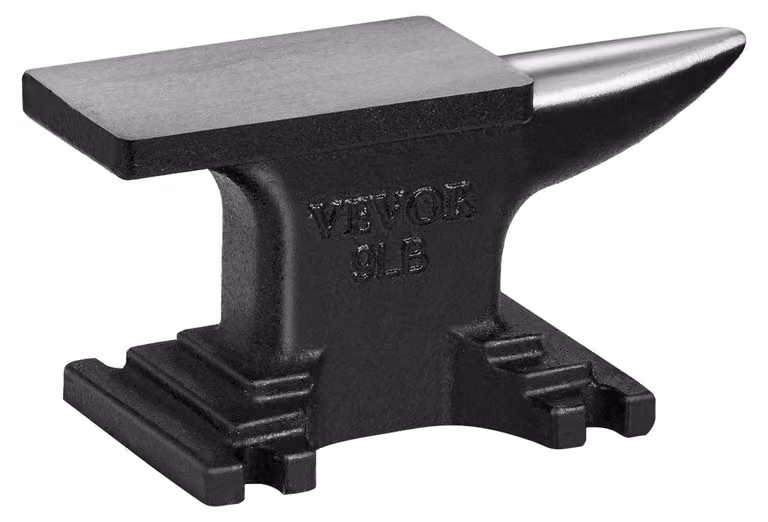 Incudine Incudine a corno singolo 4 kg Incudine in acciaio fuso Incudine forgiata Incudine a corno robusta Fabbro Gioielliere Metalsmith Utensile per la forgiatura Adatto per rivettare, appiattire, forgiare e modellare