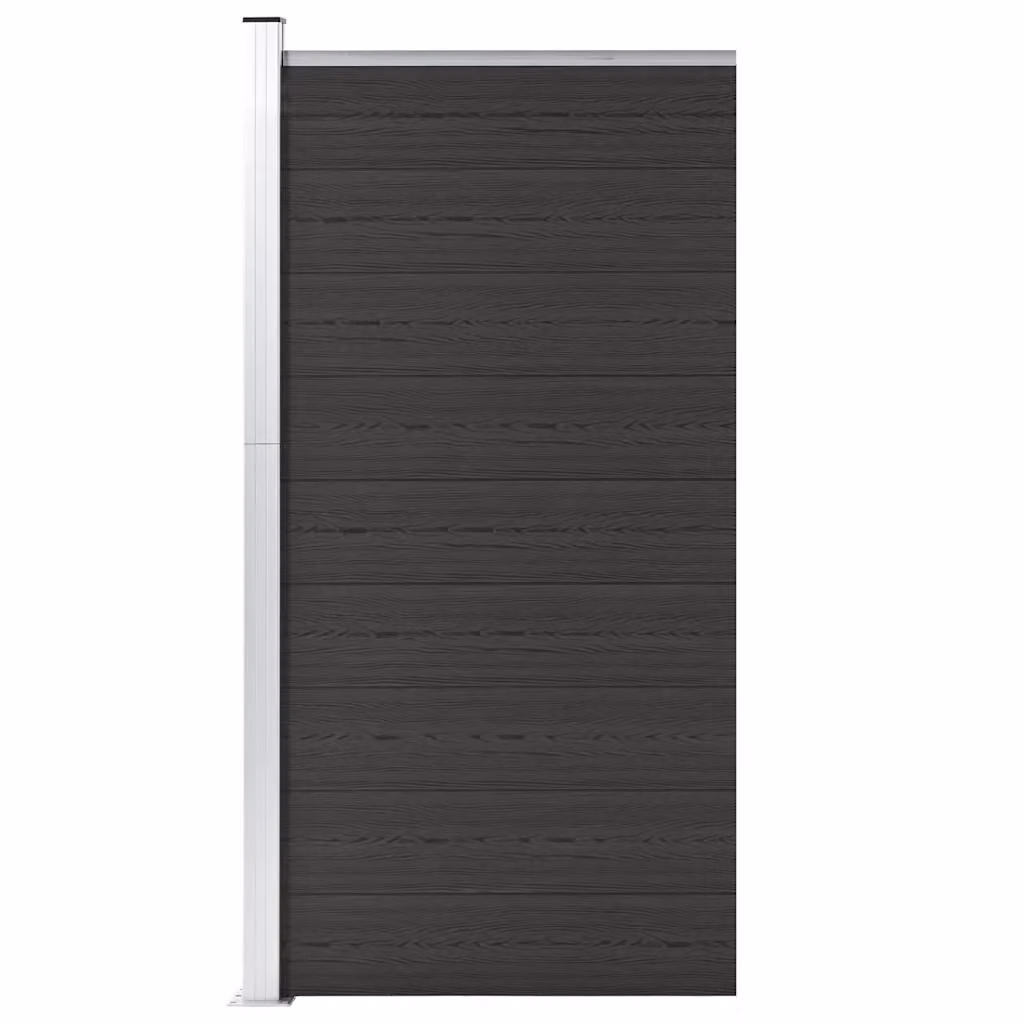 Pannello di recinzione in WPC vidaXL Nero L: 95 cm, H: 186 cm – 2