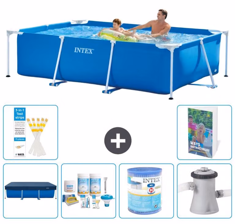 Piscina fuori terra rettangolare - 260x160x65 cm - composta da 5 elementi, modello S34