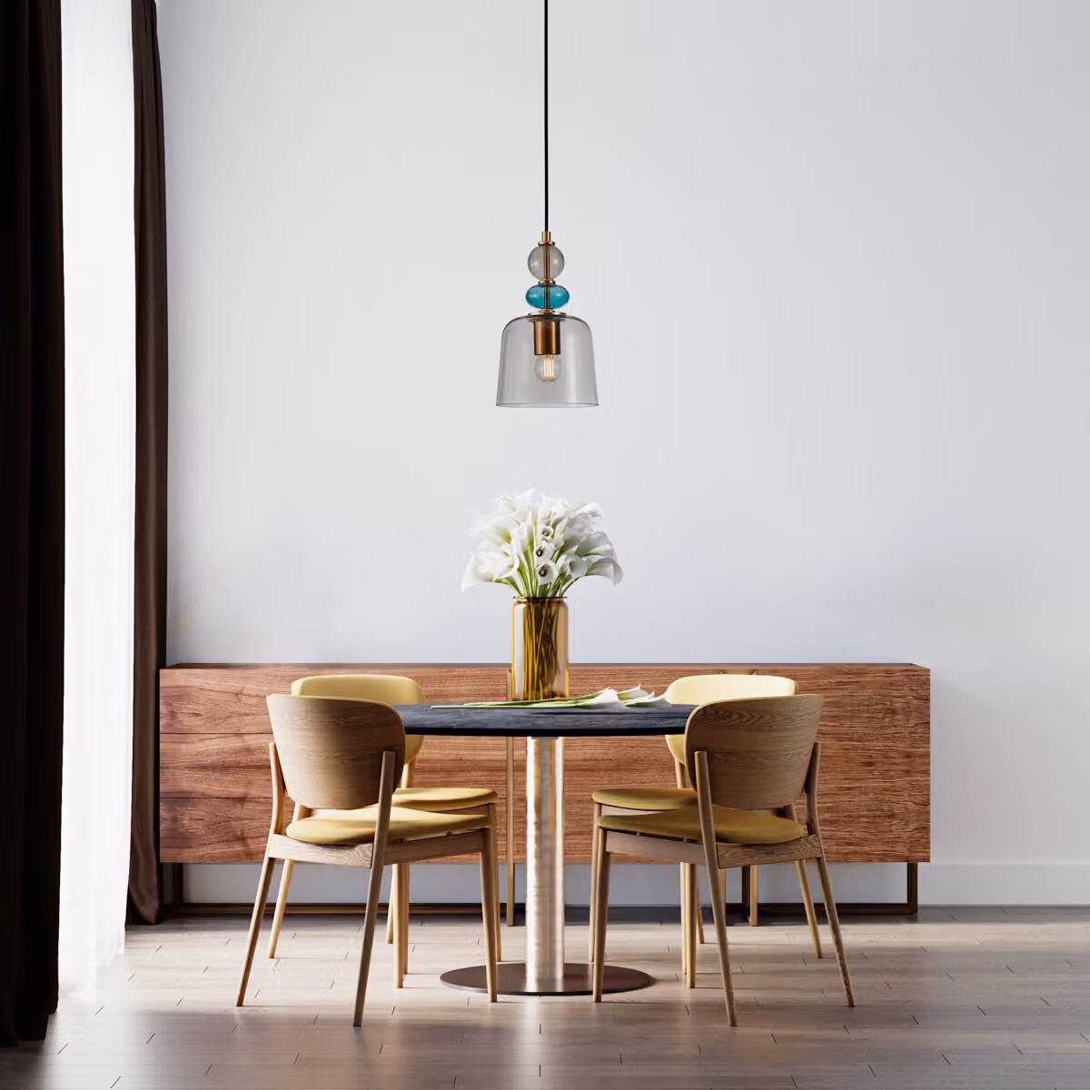 Lampada a sospensione decorativa in vetro fumé multicolore per soggiorno sopra il tavolo 1xE27 40W NAMOS Italux