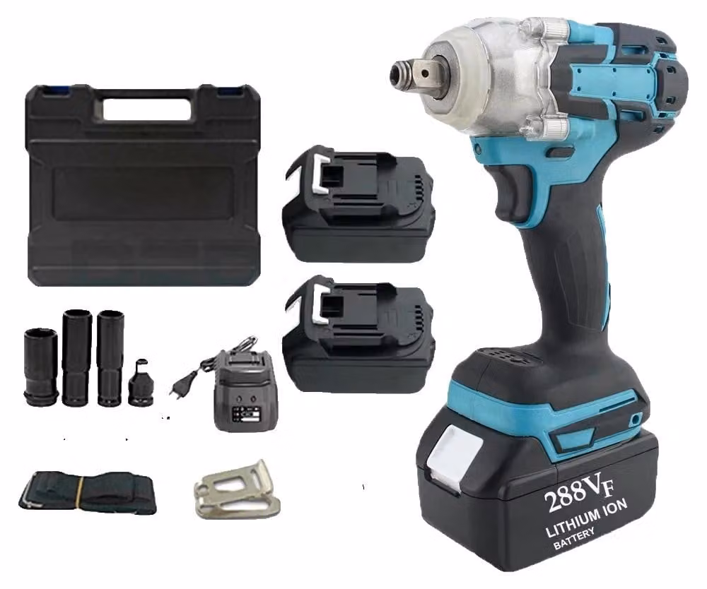 Avvitatore a impulsi, coppia di 520 Nm, motore brushless, set con 2 batterie