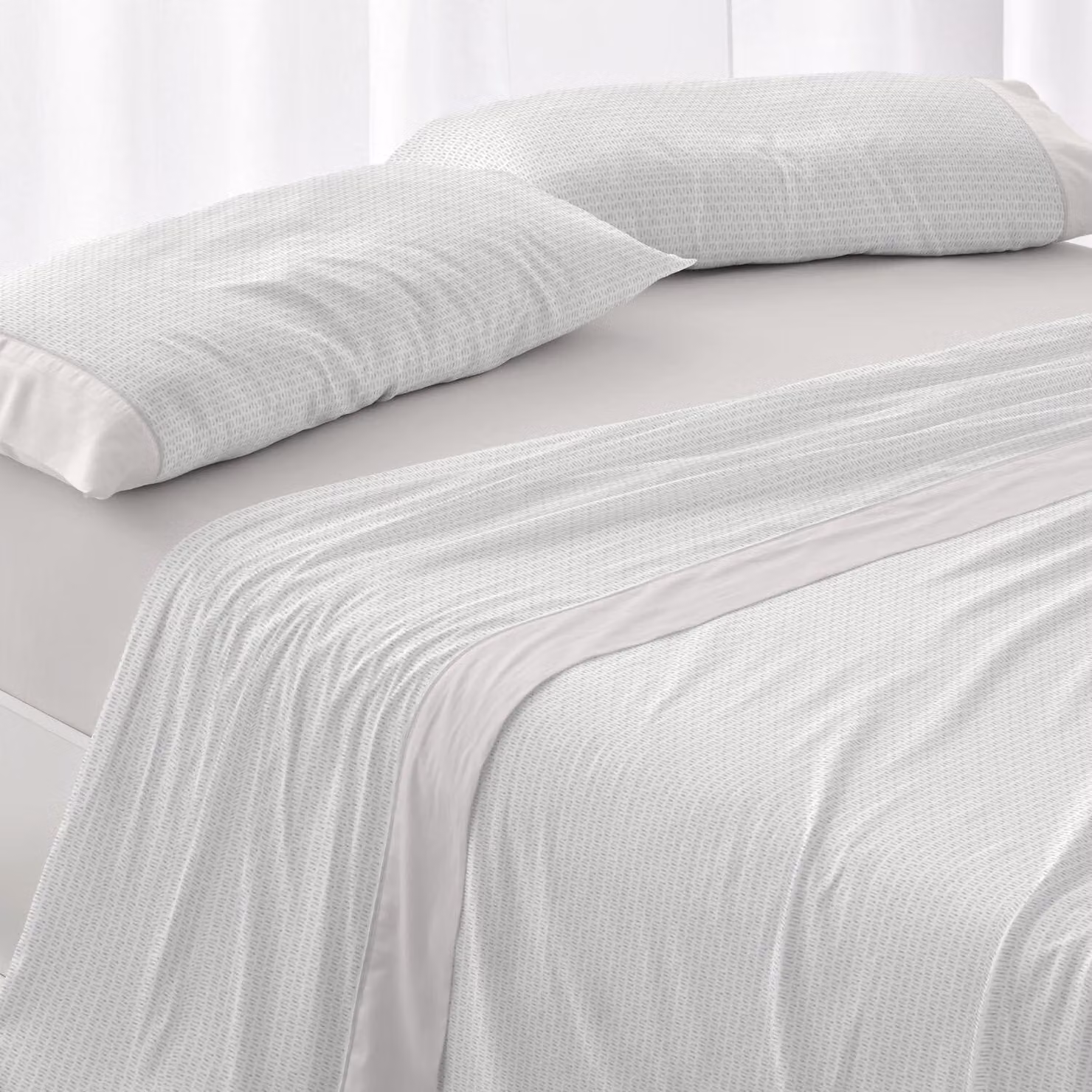 Set di lenzuola bianche, adatto a letti da 105 cm di larghezza (disponibili anche altre misure), design 541, colore pietra (105 x 190/200 cm)