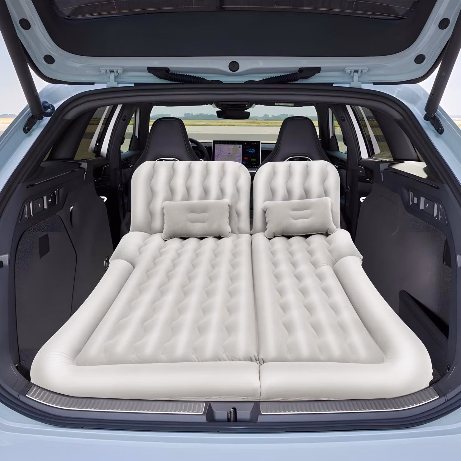 Materasso gonfiabile a forma di auto – Ideale per SUV e campeggio – 174 x 126 cm – Grigio