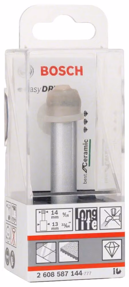 Trapano diamantato a secco Bosch Easy Dry Best per Vetroceramica, 14 x 33 mm