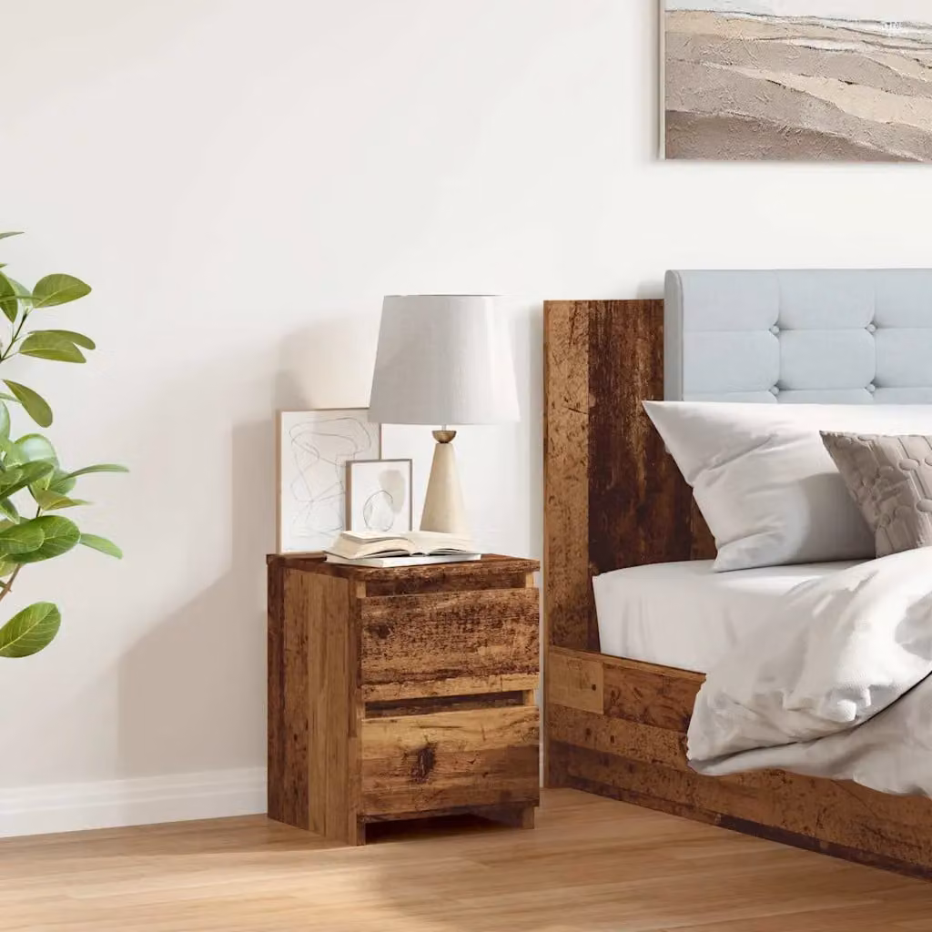 Comodino in legno stile industriale vidaXL colore marrone L/P/H: 30 x 30 x 40 cm