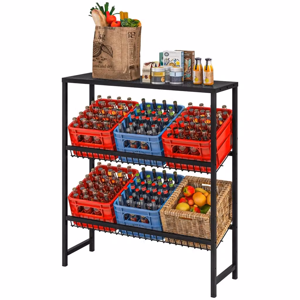 Scaffale Portaoggetti in Metallo Xylo Nero con 5 Ripiani Regolabili, L/P/H: 113.5 x 33.0 x 103.0 cm – 2