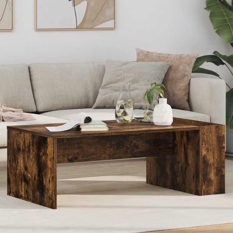 vidaXL Tavolino da salotto moderno in rovere color marrone L: 95 cm, P: 50 cm, H: 34 cm