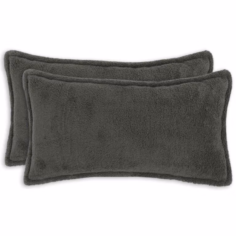Set di 2 federe vidaXL HOUTEN in tessuto bouclé grigio scuro, L 40 cm x P 70 cm