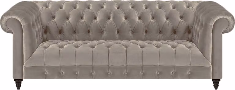 Sofa Dreisitze Couch Wohnzimmer Polstermöbel Couch Grau Chesterfield