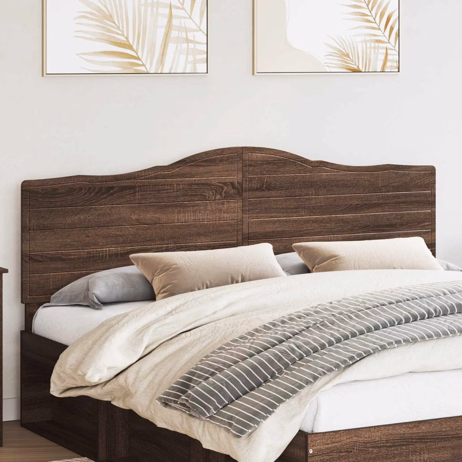 Testiera per letto moderna vidaXL in legno ingegnerizzato color rovere marrone