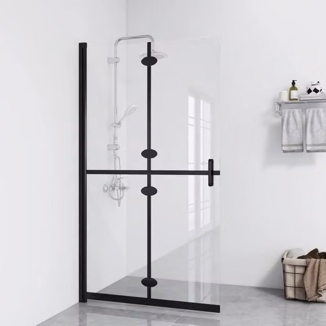 Parete per Doccia Walk-in Pieghevole in Vetro ESG 80x190 cm 151181