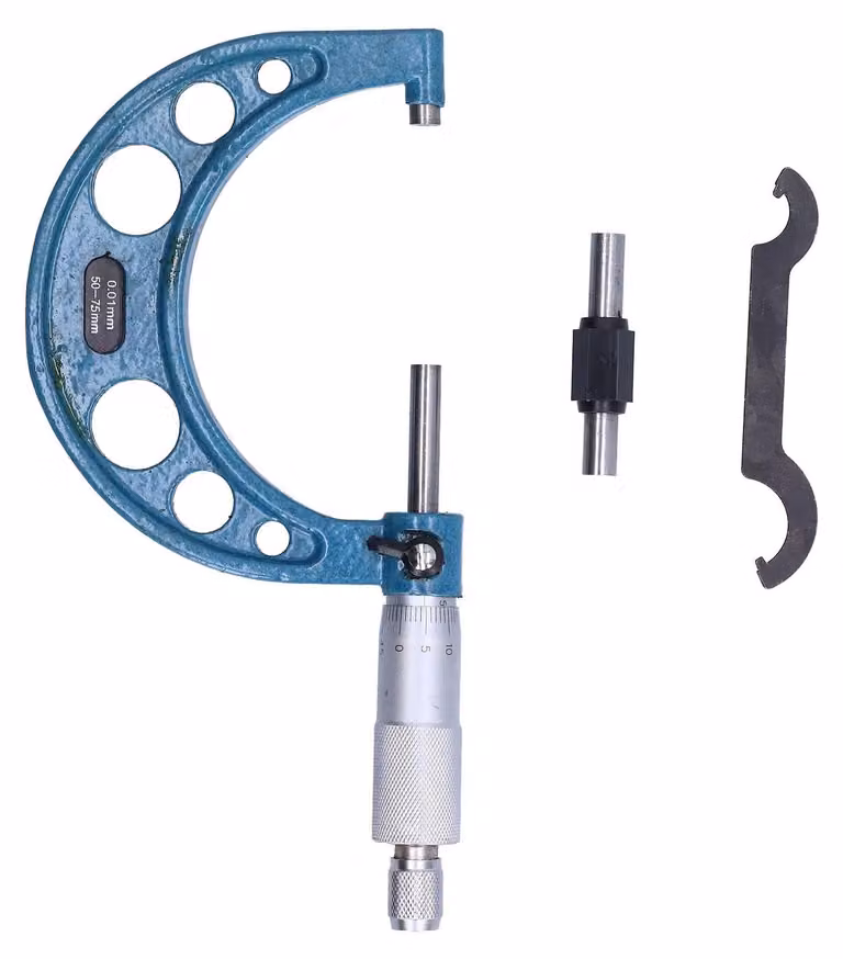 Micrometro esterno da 50 a 75 mm, alta precisione, in acciaio inossidabile. Strumento di misurazione per misurazioni precise, ideale per misurare lo spessore. Resistente e durevole