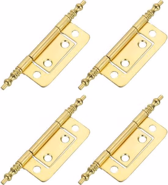 Set di cerniere metalliche, non da incasso, per ante di mobili, ante di armadi, armadi e finestre, color oro