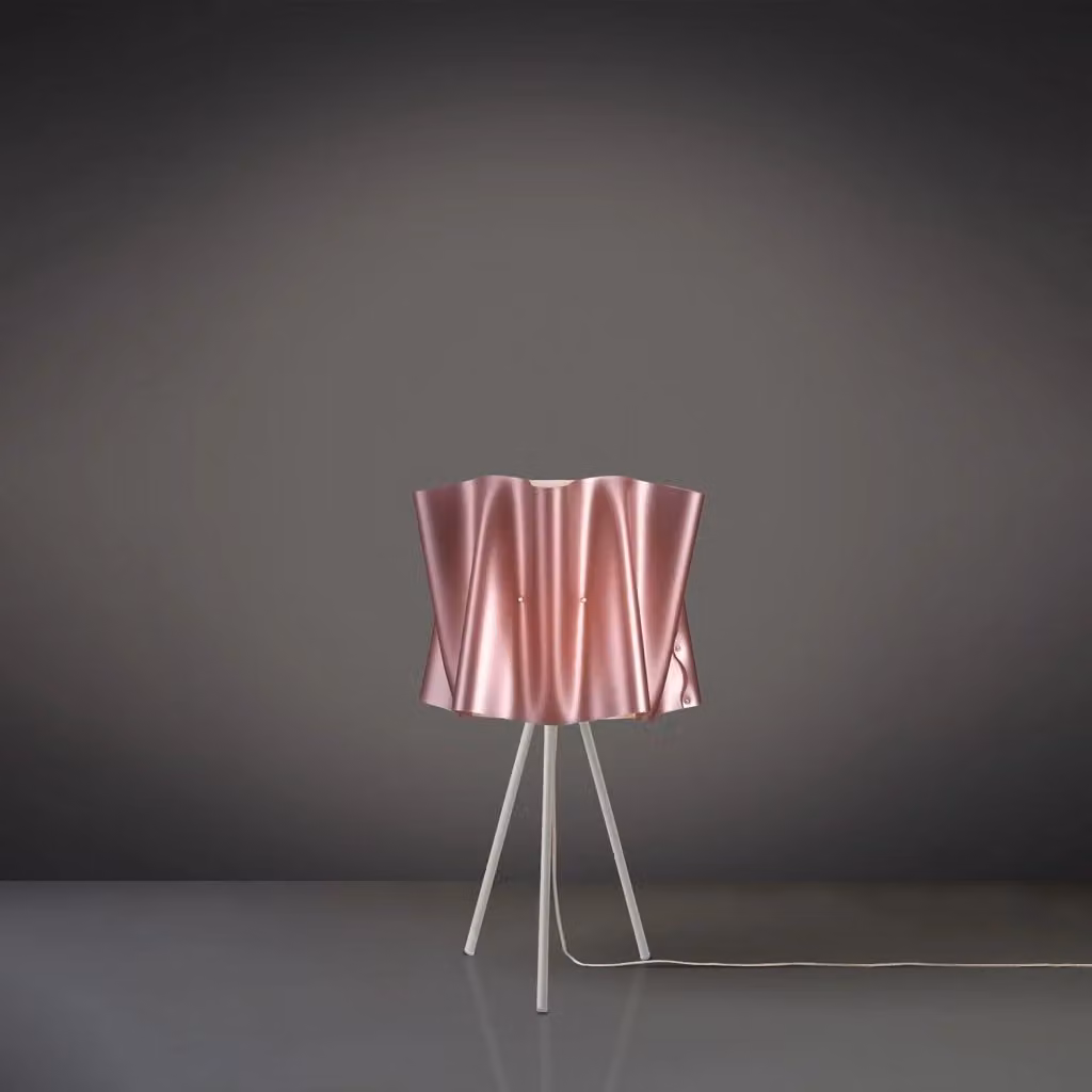 Lampada da scrivania moderna Linea Zero Polilux in metallo e plastica rosa con attacco E27 – 2